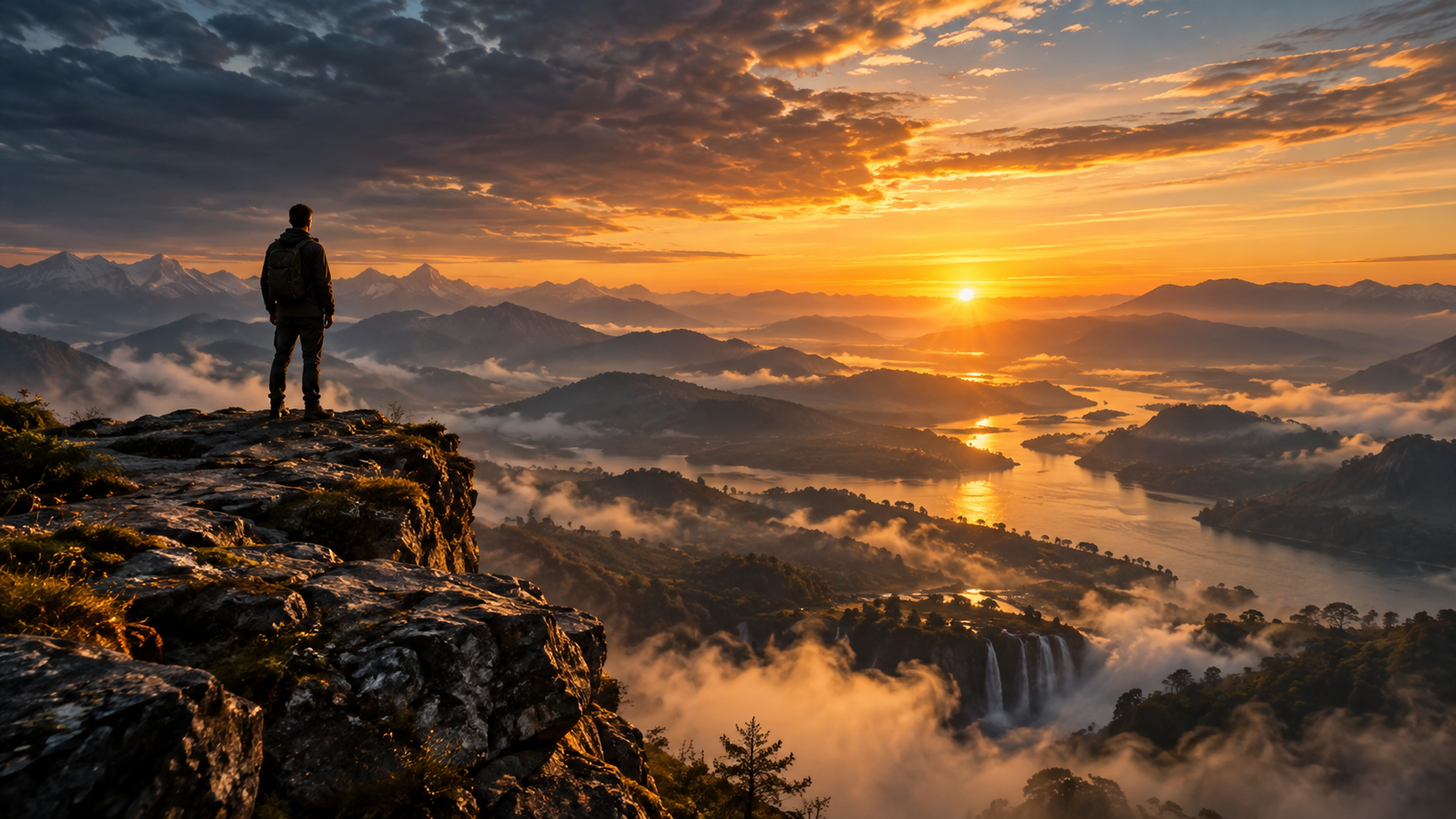 A single figure standing at the edge of a cliff at dawn watching the sunrise — why God is making you wait